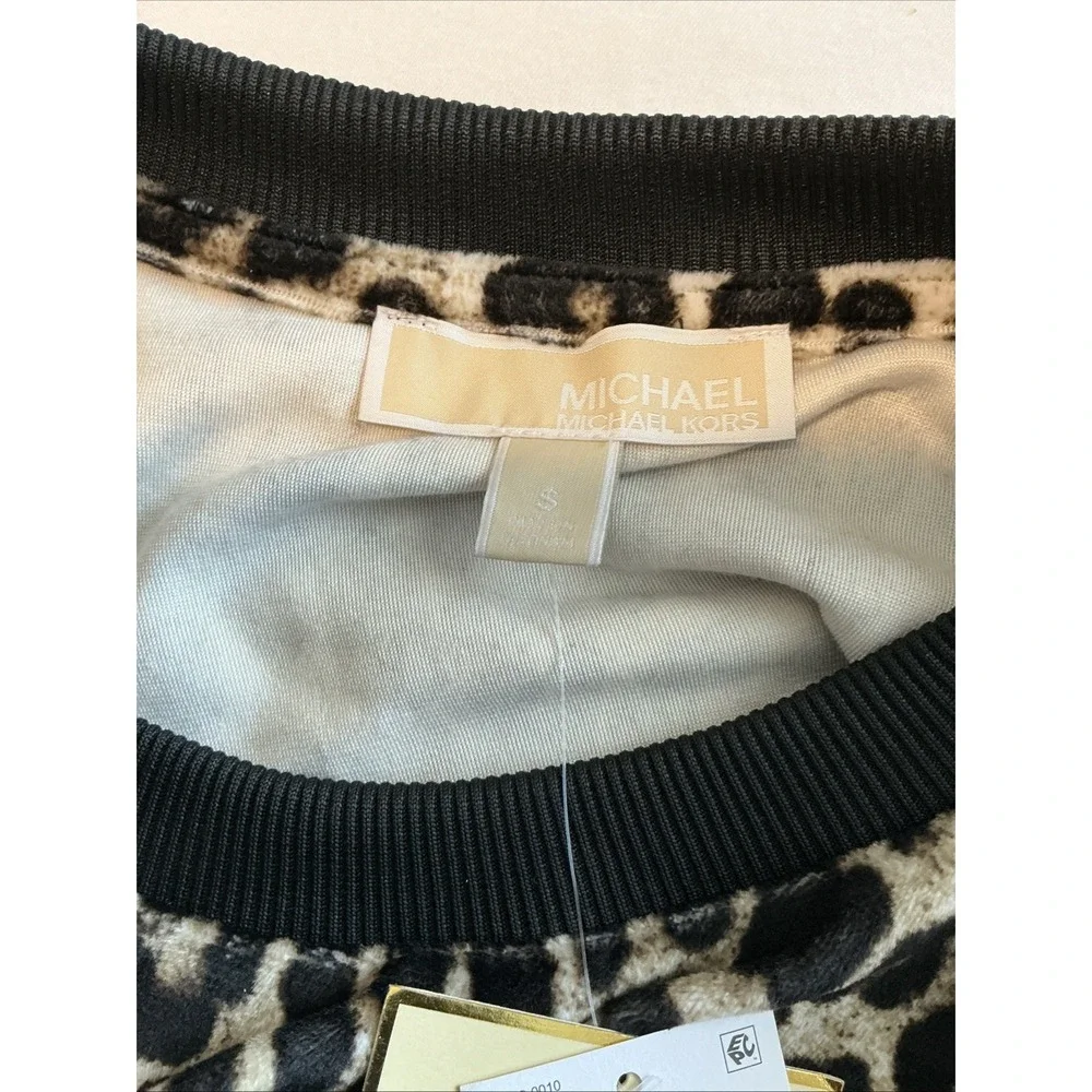 Michael Kors Women's Cold Shoulder Cheetah Print Tunic‎ Sz S $98